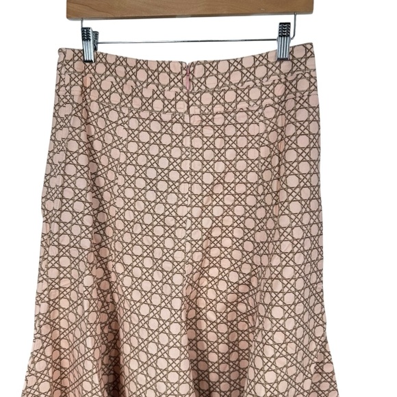 Tuckernuck NEW Petal Cane Brynn Geometric Pink Retro Pleated Midi Skirt Size 6 - Picture 8 of 12